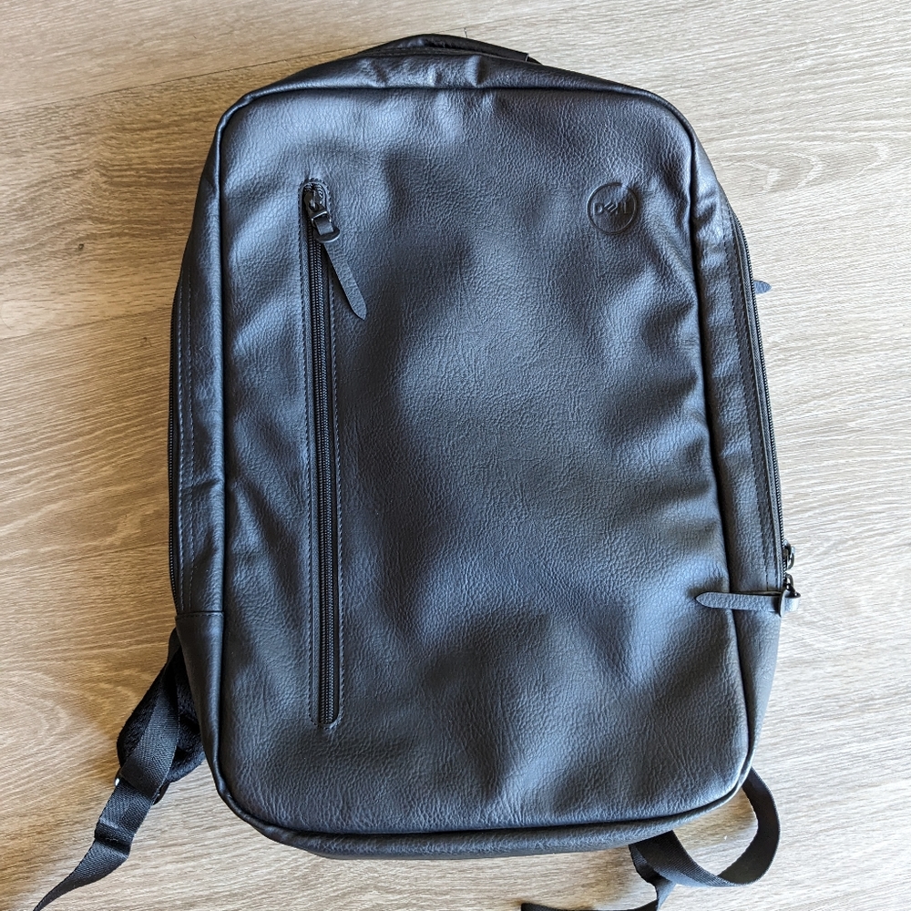 Dell leather business backpack